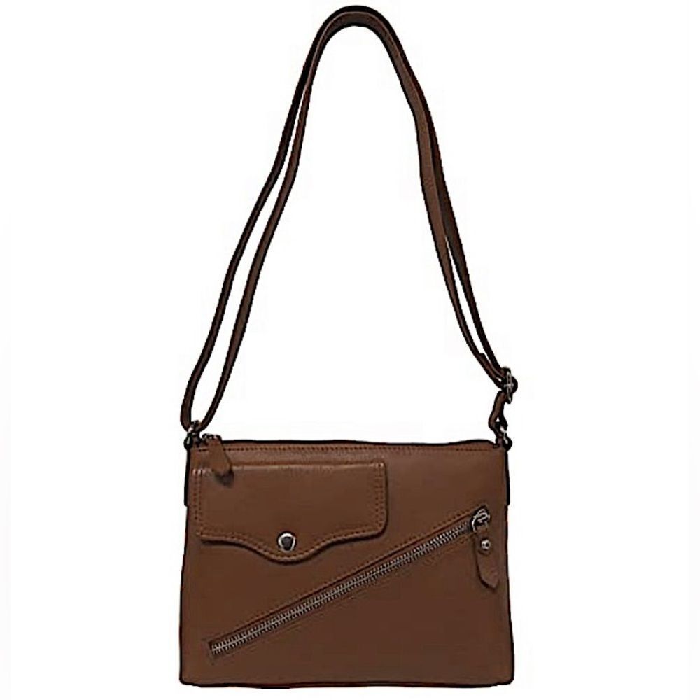 Bueno Of California Crossbody Bag New Soft Leather Cognac Preppy Classic